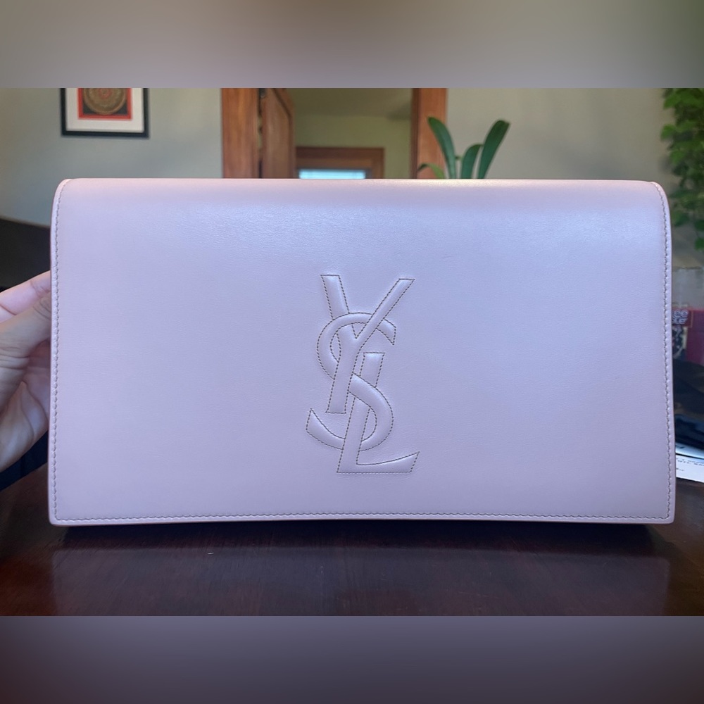 YSL Belle de Jour Clutch in Blush